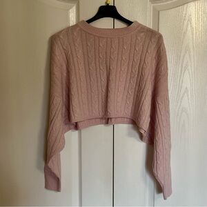 Pink Crop Garage Women Sweater
